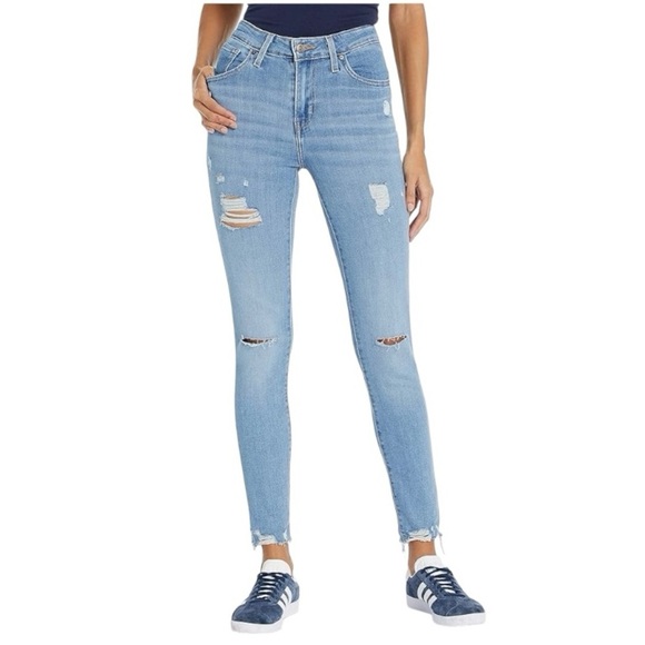 LEVI’S |  Women's 721 High Rise Skinny Light Blue Denim Jeans Size 29 - Picture 1 of 9